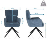 Dimensional drawing of the upholstered chair TARUGO with a total height of 94 cm and a width of 58 cm by hjh LIVING