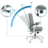 Adjustable backrest with tilt angles of 90°, 100° and 105° of the Professional Office Chair COMFIO WP by hjh OFFICE
