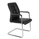 Black cantilever chair FLEXO V with square stitching and armrests by hjh OFFICE – 360-degree view (front three-quarter view 60°)
