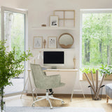 Grey Home Office Chair SOLAO LIFE W with castors in a bright study environment by hjh LIVING