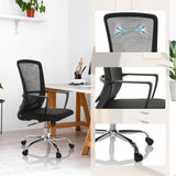 Home Office Chair STAR-TEC S in black with mesh back, armrests and star base by hjh OFFICE