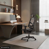 Black Professional Office Chair ENJOY ULTRA GEN2 with mesh back and headrest by hjh OFFICE (AI-generated image)