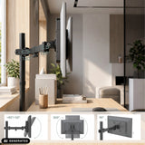 Adjustable joints of the Ergomount M2 monitor mount with swivel angle specifications by hjh OFFICE (AI-generated image)