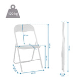 Dimensional drawing of the Folding chair TUDELA BASIC with a total height of 92 cm and a load capacity of 120 kg by hjh OFFICE
