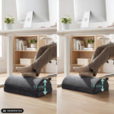 Height comparison of the Podi Velvet 1 footrest with 10 cm and 15 cm by hjh OFFICE (AI-generated image)