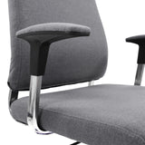 Padded armrest with chrome support of the CHARLES I Home Office Executive Chair in dark grey by hjh OFFICE