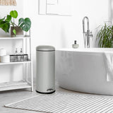 Grey wastepaper CLEAN VIII with a 30 litre capacity and foot pedal by hjh OFFICE