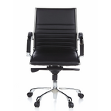 Black Professional Executive Chair PARMA 10 with cross stitching and glossy five-caster base by hjh OFFICE – 360-degree view (front view 0°)