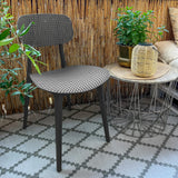 Grey Outdoor chair ARTIFO HOL with perforated seat and backrest by hjh OFFICE