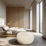 Beige Sitzolo R beanbag with a ribbed surface texture in a bright room by hjh LIVING