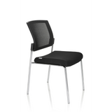 Black four-legged chair K9 V with mesh back and metal frame by hjh OFFICE – 360-degree view (front three-quarter view 60°)