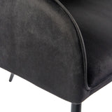 Black velvet cover on the armrest of the Dining chair CHARVELLE by hjh LIVING