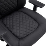 Stitch-seam padding of the XXL Pullmann Gen2 swivel chair seat in black faux leather by hjh OFFICE