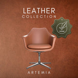 Brown Lounge Chair ARTEMIA with four-star base and vegan seal by hjh OFFICE