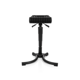 Black standing aid TOP WORK 33 with padded seat and three-legged base by hjh OFFICE – 360-degree view (front view 0°)