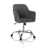 Dark grey Home Office Chair SOLAO 300 with padding and five-caster base by hjh OFFICE – 360-degree view (front view 15°)