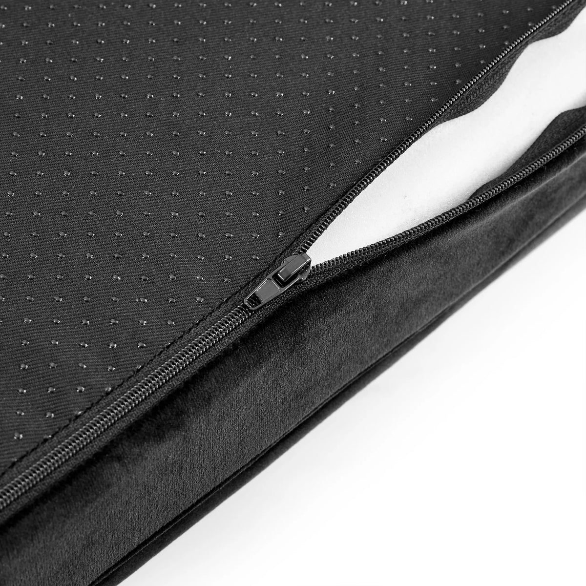 Zip with black, perforated upper material of the Podi Velvet 1 footrest by hjh OFFICE
