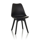 Black Shell chair SCANDI P with four legs by hjh OFFICE – 360-degree view (front view 15°)