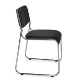Black guest chair KOLTA with padding and chrome frame by hjh OFFICE – 360-degree view (side profile 80°)