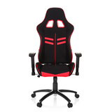 Black and red Gaming chair LEAGUE PRO I with two headrest openings and five-caster base by hjh OFFICE – 360-degree view (front view 0°)