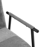 Grey fabric upholstery of the armrest of the Lifea Flex upholstered chair with black metal frame by hjh LIVING