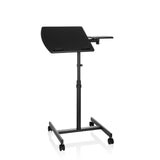 Black Standing desk VM-SL with storage shelf and U-shaped base on castors by hjh OFFICE – 360-degree view (front view 16°)