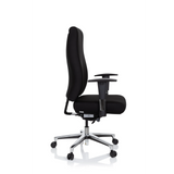 Black Professional Office Chair FORCOM with armrests and five-caster base by hjh OFFICE – 360-degree view (side profile 80°)