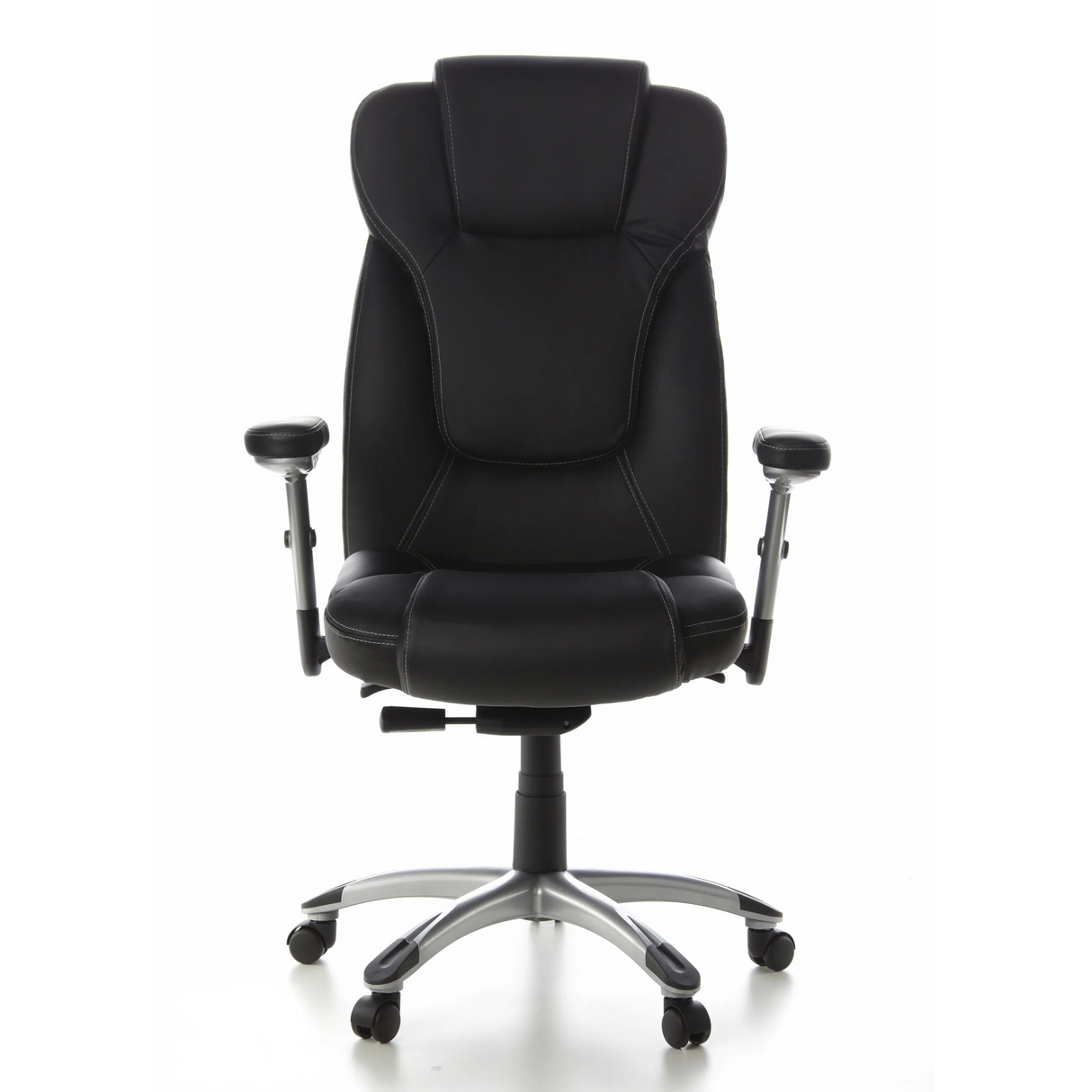 Black Professional Executive Chair EMBASSY 200 with armrests and five-caster base by hjh OFFICE – 360-degree view (front view 0°)