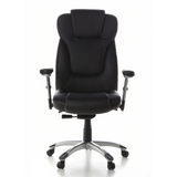 Black Professional Executive Chair EMBASSY 200 with armrests and five-caster base by hjh OFFICE – 360-degree view (front view 0°)