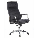 Black Professional Executive Chair VILLA 20 with quilted upholstery and five-caster base by hjh OFFICE – 360-degree view (front three-quarter view 40°)