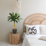 Artificial plant DRACAENA I in green with a dark pot on a side table by hjh OFFICE