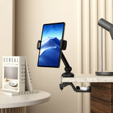 Black Mobile phone & tablet holder FLEXMOBI III with table mount and swivel arm by hjh OFFICE
