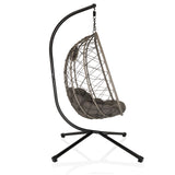 Hanging chair COCOVA with grey cushion and black frame by hjh LIVING
