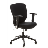 Black Professional Office Chair TRAFFIC 20 with armrests and five-caster base by hjh OFFICE – 360-degree view (front three-quarter view 40°)