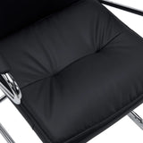 Quilted black faux leather seat of the Rovento V cantilever chair by hjh OFFICE