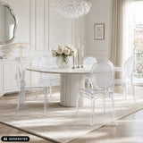 Four-legged chair CRISTALIO in a transparent version with a round backrest by hjh LIVING