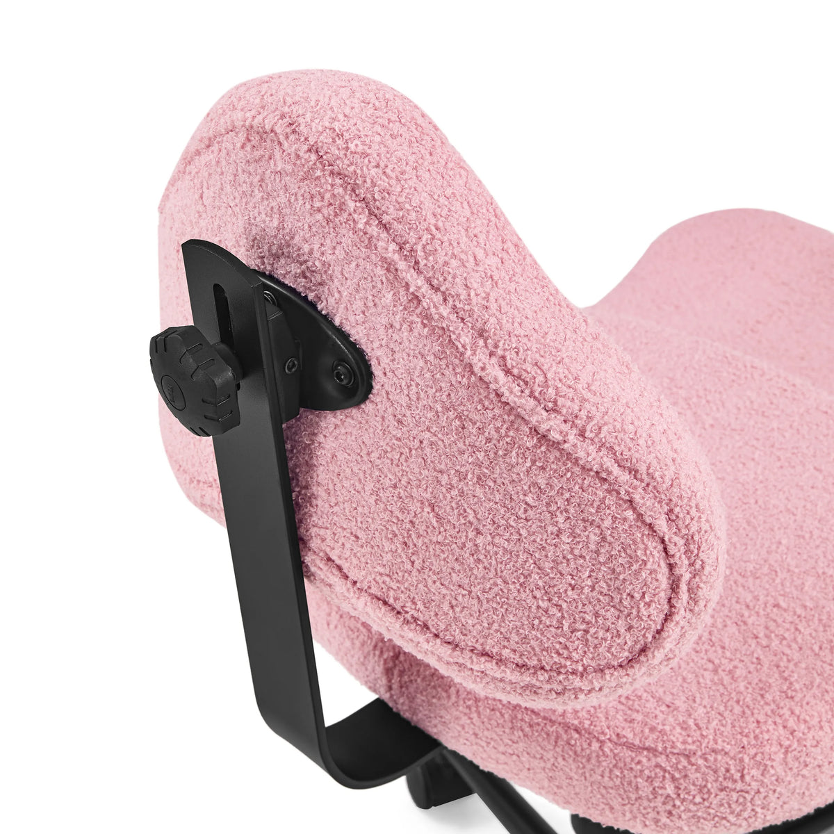 Black adjustment mechanism and pink textured upholstery of the Asanasit meditation chair by hjh LIVING