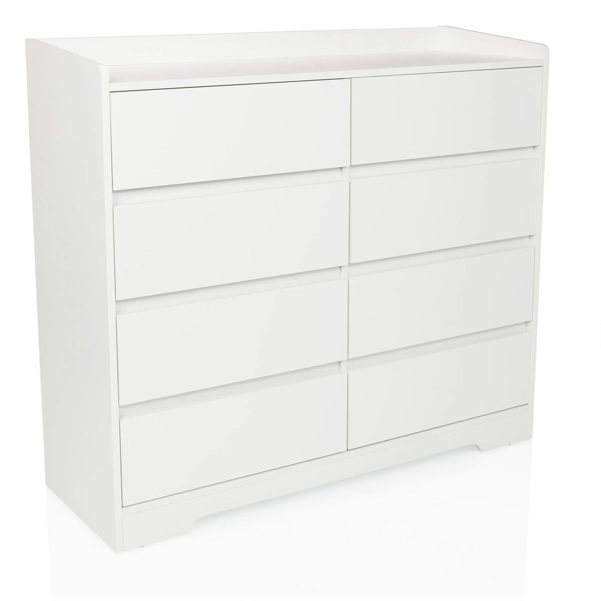 White Chest of drawers OSOYRO with eight drawers and a shelf by hjh LIVING – 360-degree view (front three-quarter view 30°)