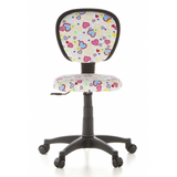 Swivel Chair – Children KIDDY TOP with colourful heart and flower pattern and five-caster base by hjh OFFICE – 360-degree view (front view 0°)