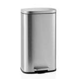 Silver Clean 15 wastepaper bin with lid and foot pedal by hjh OFFICE – 360-degree view (front view 15°)