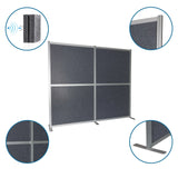 Grey FLEXMIUT MODUL partition walls with aluminium frame, T-foot and sound-absorbing filling by hjh OFFICE