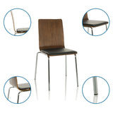 Guest chair PERIA with wooden backrest, black seat and chrome frame by hjh OFFICE
