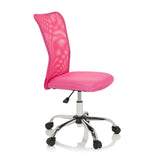 Pink Swivel Chair – Children KIDDY NET I with mesh back and five-caster base by hjh OFFICE – 360-degree view (front three-quarter view 60°)