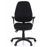 Black Professional Office Chair ZENIT PRO with armrests and five-caster base by hjh OFFICE – 360-degree view (front view 0°)