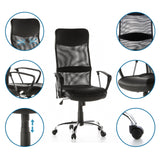 Home Office Executive Chair ARTON 20 in black with mesh back and detailed views by hjh OFFICE