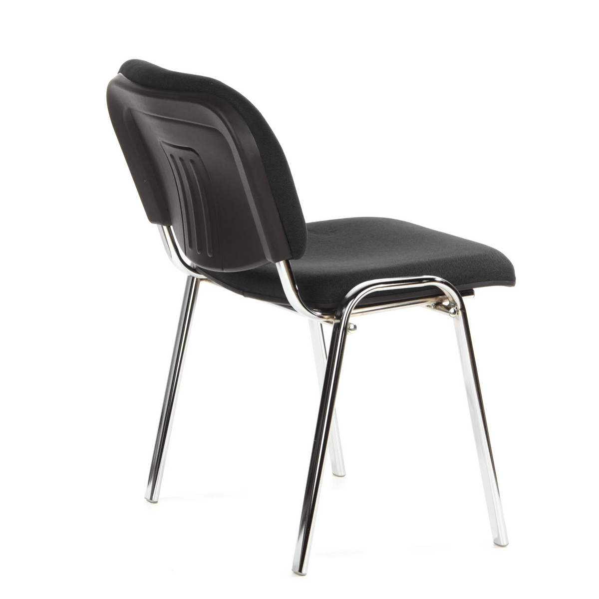 Black Four-legged chair XT 600 C with padded seat and backrest by hjh OFFICE – 360-degree view (rear three-quarter view 120°)