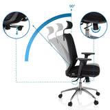 Adjustable backrest with tilt up to 90 degrees of the Professional Office Chair PROFONDO PRO by hjh OFFICE
