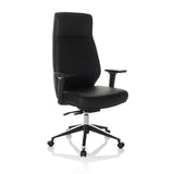 Black Professional Executive Chair VITORO ECO with armrests and five-caster base by hjh OFFICE – 360-degree view (front three-quarter view 30°)