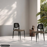 Two Flecharo outdoor chairs in brown and black by hjh LIVING (AI-generated image)