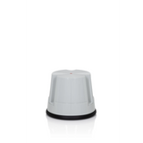 Grey Step stool TIO-S with non-slip black base ring by hjh OFFICE – 360-degree view (front three-quarter view 60°)